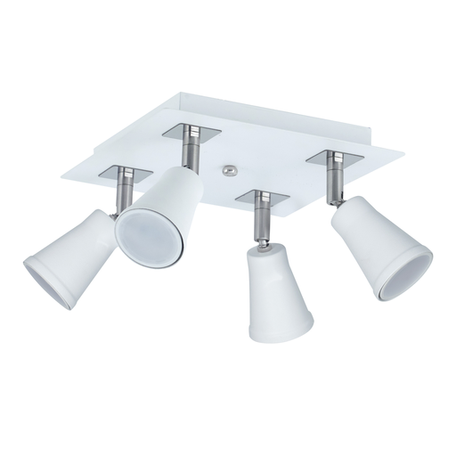 [ST-418B/T] SPOT DE TECHO DUBLIN C/CABEZAL 4  LUCES GU10 BLANCO TEXTURADO - FERROLUX