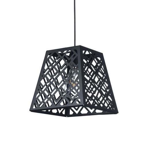 [C-199N/T] COLGANTE TRAPECIO NEGRO TEXTURADO 1 LUZ  - FERROLUX