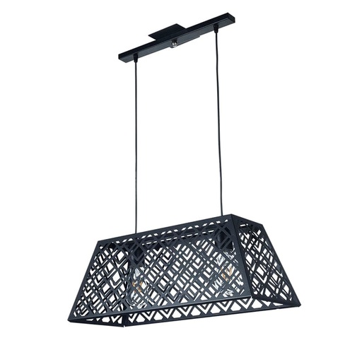 [C-299N/T] COLGANTE TRAPECIO NEGRO TEXTURADO 2 LUCES  - FERROLUX