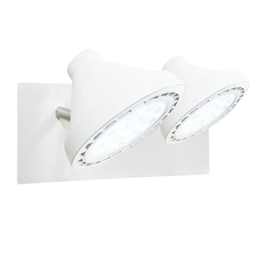 [S-216B] SPOT PARED AR111 2 LUCES MOD.OSLO (180X320MM) BLANCO TEXT.  - FERROLUX