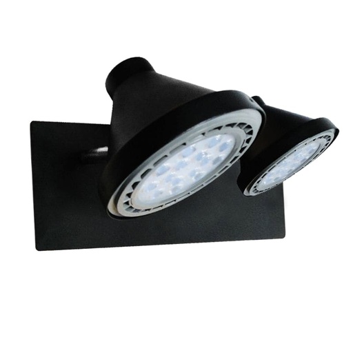 [S-216N] SPOT PARED AR111 2 LUCES MOD.OSLO (180X320MM) NEGRO TEXT.  - FERROLUX