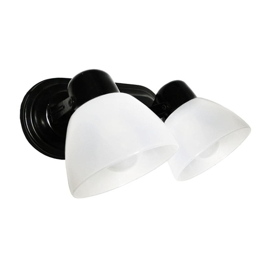 [SO-210N] SPOT PARED 2 LUCES OVALADO TULIPA NEGRO  - FERROLUX