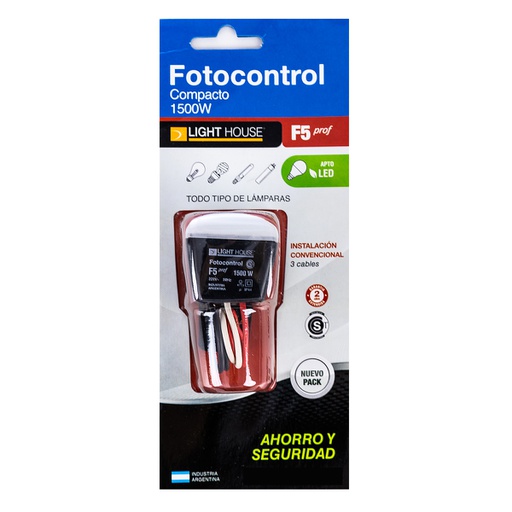 [AY/F5PROF] FOTOCONTROL FIJO PROFESIONAL 1500W (3 CABLES) - STAND BY