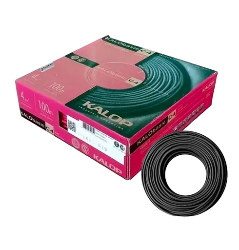 [KD20063] CABLE UNIPOLAR 4.00MM NEGRO X100MTS CAT.4 - KALOP