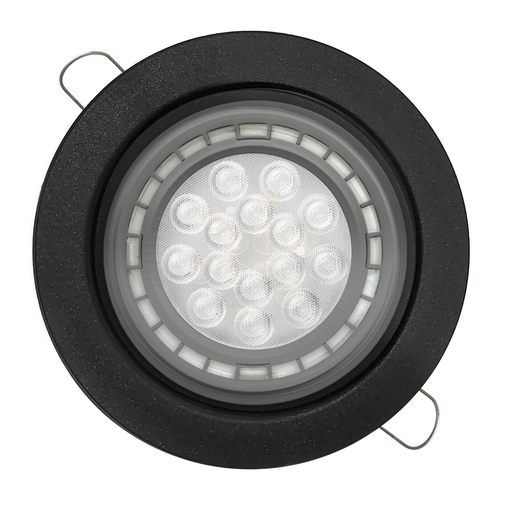 [SP-AR111/NG] SPOT EMBUTIR Ø16CM PVC P/AR111 LED S/ZOCALO NEGRO -ECOSPOTS