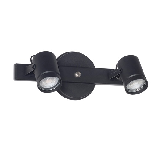 [S-2900N/T] SPOT PARED O TECHO GRANADA NEGRO 2 GU10 29CM LARGO - FERROLUX