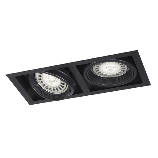 [STX/02404] PANEL CARDANICO DE EMBUTIR 2 LUCES AR111 NEGRO - STARBOX