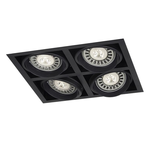 [STX/02410] PANEL CARDANICO DE EMBUTIR 4 LUCES AR111 NEGRO - STARBOX