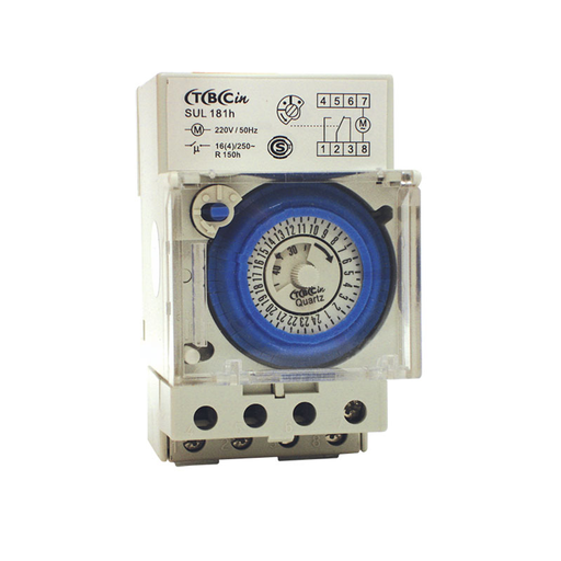 [TBC/SUL-181H] TIMER RELOJ HORARIO ANALOGICO 2 DIN 16A INTERVALO 30MIN - TBCIN