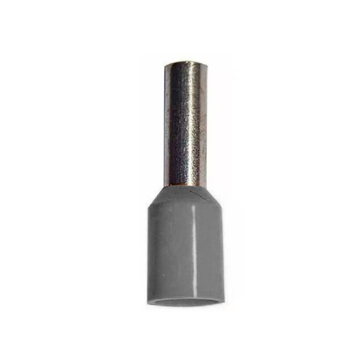 [TBC/TUB0250] TERMINAL PREAISLADO PUNTERA TUBULAR HUECA 2,50MM GRIS (Precio unit / bolsa x100) - TBCIN