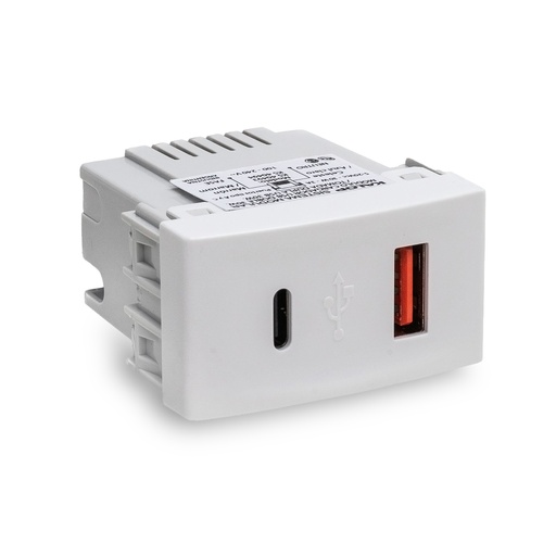 [KS40493] TOMA USB + USB-C 30W BLANCO - KALOP