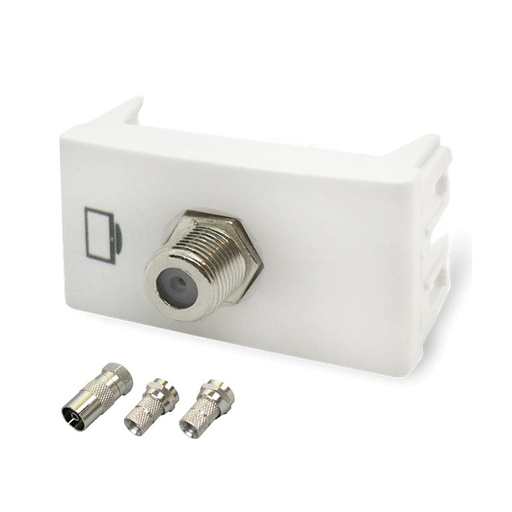 [KL40295] MODULO TOMA TV PIN FINO PASANTE BLANCO - KALOP