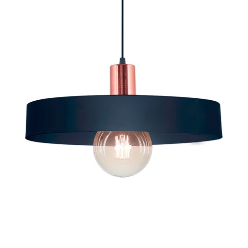 [SJ/3003-52] COLGANTE DE CHAPA 1 LUZ PANTALLA 40CM COBRE/NEGRO - SAN JUSTO