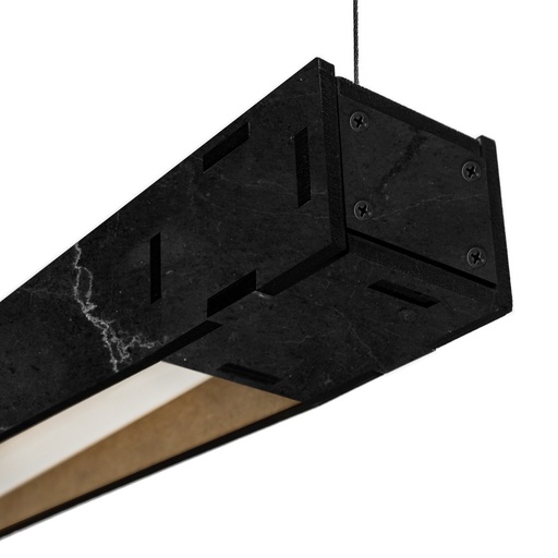 [TOK/1300-120-68] COLGANTE LISTON 120CM MADERA PARA TUBO LED 18W MARMOL NEGRO AMBERES - TOKIO