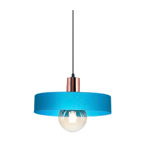 [SJ/3002-54] COLGANTE CHAPA 1 LUZ PANTALLA 30CM COBRE/AZUL - SAN JUSTO