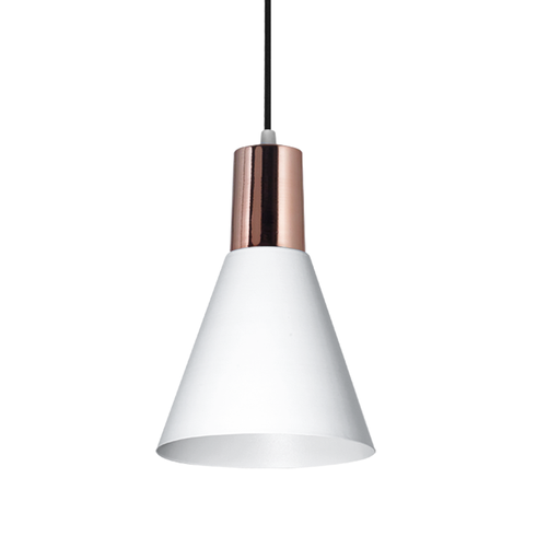 [SJ/OS6810-51] COLGANTE 1 LUZ C/PANTALLA MET. EMBUDO BLANCA MICRO  - SAN JUSTO