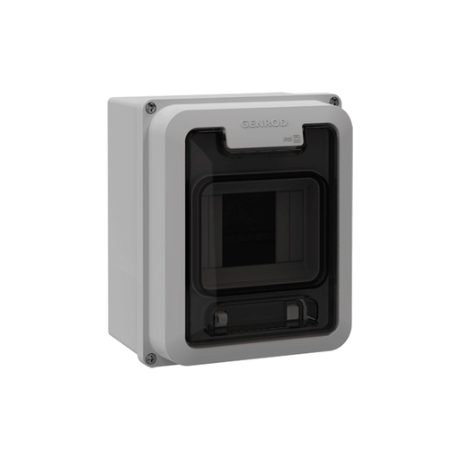 [GEN/045001G] CAJA PARA TERMICA 4 MODULOS DIN PARA PILAR EXTERIOR IP65 GRIS - GENROD