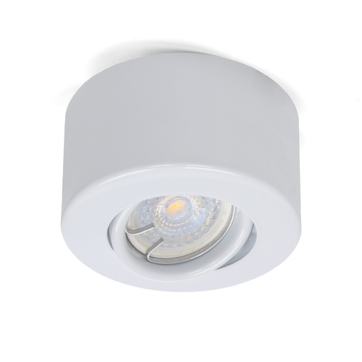 [SJ/6461-01] PLAFON P/DICRO 1 LUZ REDONDO DIAMETRO 10CM X 8CM MOVIL BLANCO - SAN JUSTO