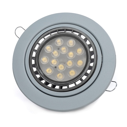 [SP-AR111/GR] SPOT EMBUTIR Ø16CM PVC P/AR111 LED S/ZOCALO GRIS -ECOSPOTS