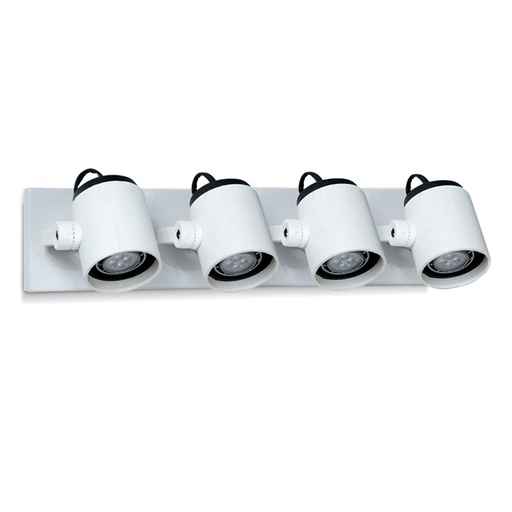 [0176/4/BL] SPOT DE PARED POLIPROPILENO PANTALLA TUBO P/DICROICA 4 LUCES BLANCO - FAROLUZ