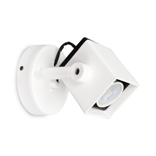 [0177/1/BL] SPOT DE PARED POLIPROPILENO PANTALLA CUADRADA P/DICROICA 1 LUZ BLANCO - FAROLUZ