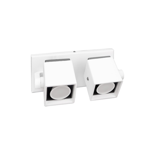 [0177/2/BL] SPOT DE PARED POLIPROPILENO PANTALLA CUADRADA P/DICROICA 2 LUCES BLANCO - FAROLUZ