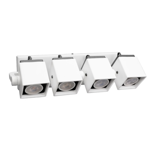 [0177/4/BL] SPOT DE PARED POLIPROPILENO PANTALLA CUADRADA P/DICROICA 4 LUCES BLANCO - FAROLUZ