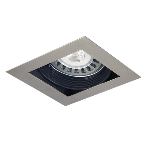 [E4111ACE] SPOT EMBUTIR CUADRADO PARA AR111 LED 1 LUZ ACERO C/ZOCALOALO  - SPOTSLINE