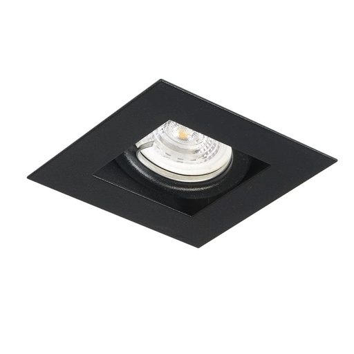 [E4111DNTXGU] SPOT EMBUTIR CUADRADO PARA DICROICA LED 1 LUZ NEGRO TEXTURADO C/ZOCALO  - SPOTSLINE