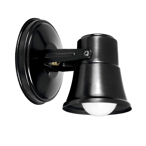 [S-120N] SPOT 1 LUZ CON TULIPA DE CHAPA E27 NEGRO  - FERROLUX