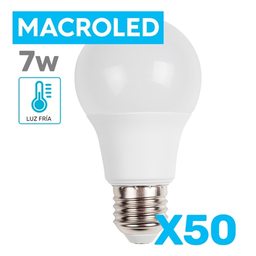 [P50BT557LD] OFERTA - PACK 50 BULBO LED 7W LUZ DIA - MACROLED