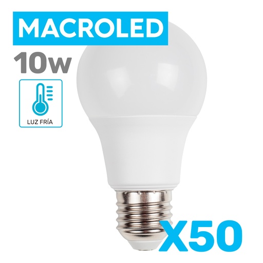 [P50BT6010LD] OFERTA - PACK 50 BULBO LED 10W LUZ DIA - MACROLED