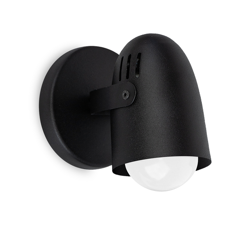 [0171/1/NG] SPOT DE PARED METALICO REDONDO 1 LUZ E27 NEGRO - FAROLUZ