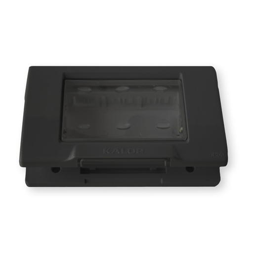 [KL42406] TAPA SIGMA 3 MODULOS 5X10CM CON MEMBRANA IP55 NEGRA - KALOP