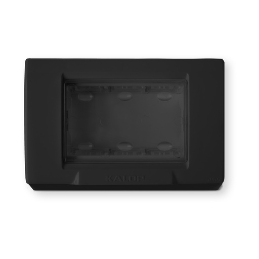 [KL42416] CAJA SIGMA 3 MODULOS SOBREPONER CON MEMBRANA IP55 NEGRA - KALOP