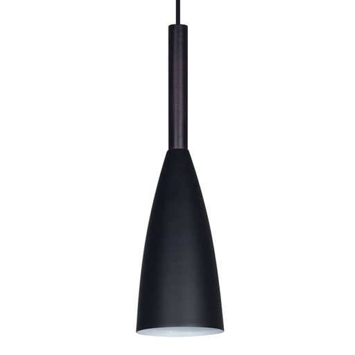 [LK/3764] LAMPARA COLGANTE KITRINO NEGRO MATE ALUMINIO Y MADERA Ø10CM  - LEUK