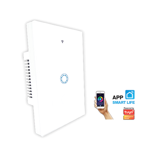 [TBC/MGK-W1] INTERRUPTOR SMART WIFI P/PARED 1 CANAL VIDRIO TEMPLADO BLANCO - TBCIN