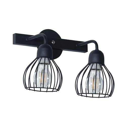 [AP-228NG] APLIQUE DE PARED JAULA PORTO 2 LUCES E27 NEGRO - FERROLUX